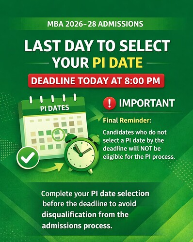 PI date selection deadline wihtout logo