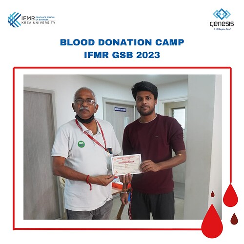 Blood Donation Camp at IFMR GSB 2023