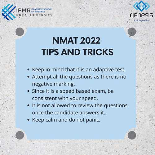 NMAT Tips And Tricks